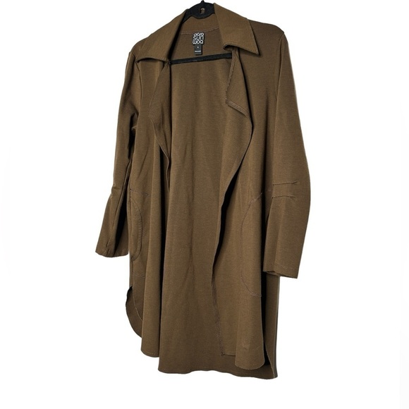 Clara Sun Woo Brown Open Waterfall Front Jacket small - Picture 3 of 9